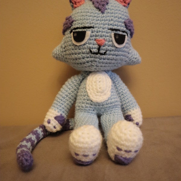 Crocheted Cat Rat Pattern Blue Cat