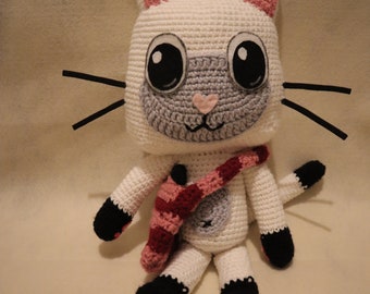 White Cat Crochet Pattern Cute Kitten Doll Pattern