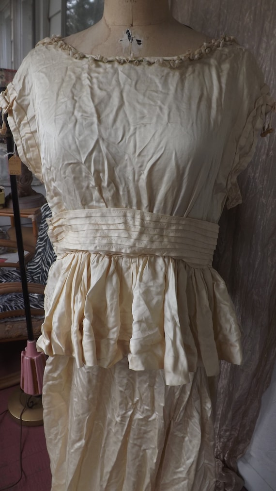 Vintage 1900 Silk Wedding Dress