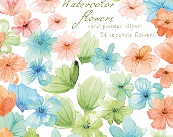 Watercolor Flowers, Digital ClipArt, Hand Painted, Wedding ClipArt, Wedding Flowers, Watercolor Clipart