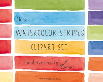 Watercolor Clip Art, Watercolor Stripes, Elements Watercolor, Watercolour, Digital Clipart