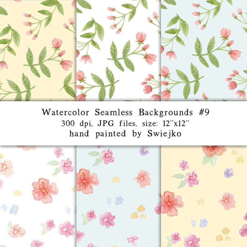 Watercolor Paper Seamless Paper 6 Digital Scrapbooking | Etsy