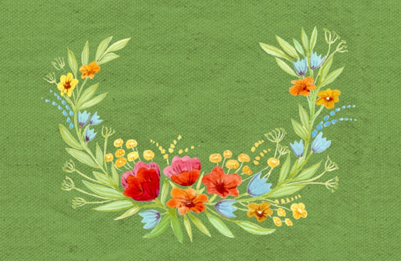 Floral Frame Digital Clipart Watercolor Frame Watercolor Flowers