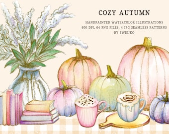 Hand painted illustration set - Cozy Autumn