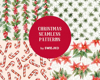 Christmas Backgrounds - Joyful Watercolor Patterns, holiday 2023