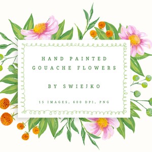 Digital Flowers, Hand Painted Clipart, Floral Clipart, Watercolor Garden, Wedding, Invitation