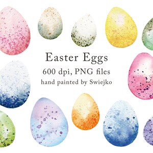 Easter Clip Art, Watercolor Eggs, Easter Illustration, spring, easter decor