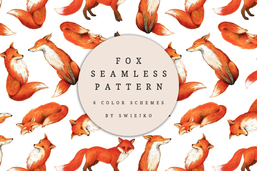 Fox Pattern, Digital Paper, Seamless, Repeat Pattern, Seamless Repeat ...