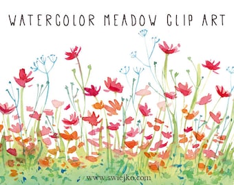 Digital Clipart, Watercolor Flowers, Watercolour, Spring, Floral, Hand Painted, Watercolor Texture, Garden