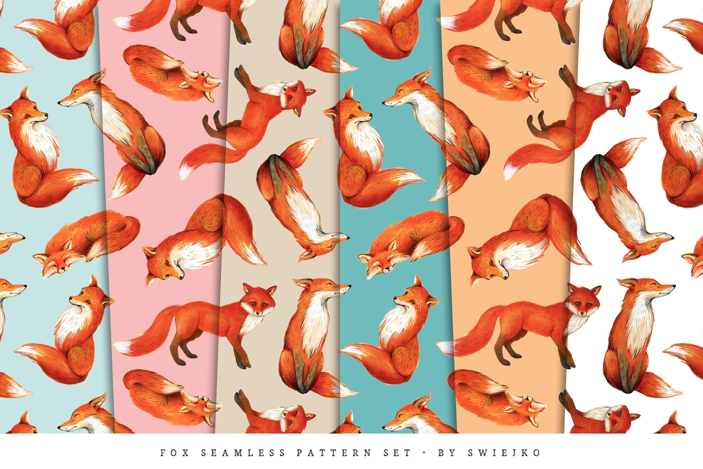 Fox Pattern Digital Paper Seamless Repeat Pattern Seamless - Etsy