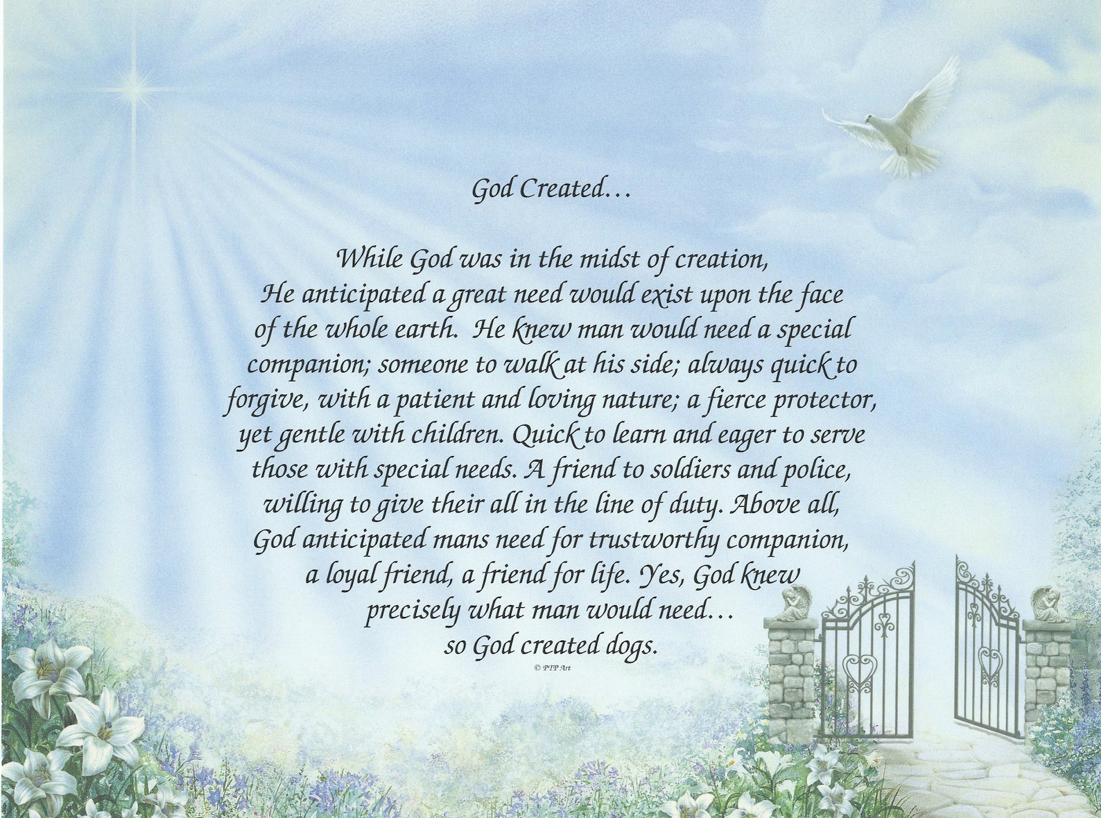 God Created Dogs Pet Poem 21545 Etsy