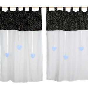Kids Room Curtains, Modern Nursery Decor, Decorative Tab Top Curtains, Playroom Curtains, White-Black Curtains, Baby Shower Gifts
