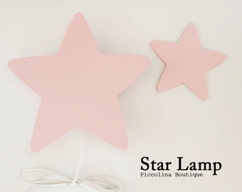 Lumière de nuit Pink Star, Applique Murale Led pour Crèche, Décoration enfant, Cadeaux de Noël