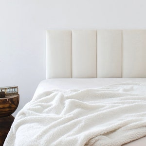 Sänggavelpaneler, sammetssänggavel, mjuka tygväggplattor, sänggavel king size-säng, queen size-säng med enkelsäng, vit grå brun beige och mer
