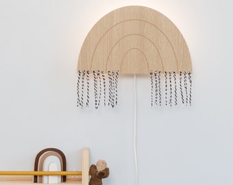 Lumière de nuit arc-en-ciel, Lumière de chambre d’enfant, Veilleuse, Lumière pour chambre à coucher, Applique murale, Chambre de bébé moderne, Lampe en bois, Décoration de chambre d’enfants, Lumière LED