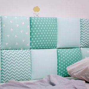 Kids Headboard, Soft Colorful Headboard Panels, Wall Padding for Bedroom and Playroom, Children Room Decor, Nursery Wall Cushion Pillow