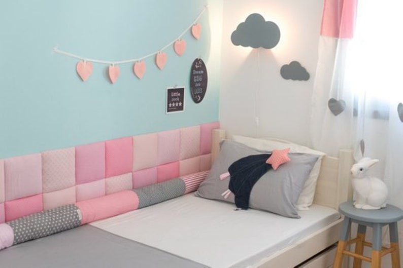 Headboard Pillow Custom Headboard Tiles Light Pink Etsy