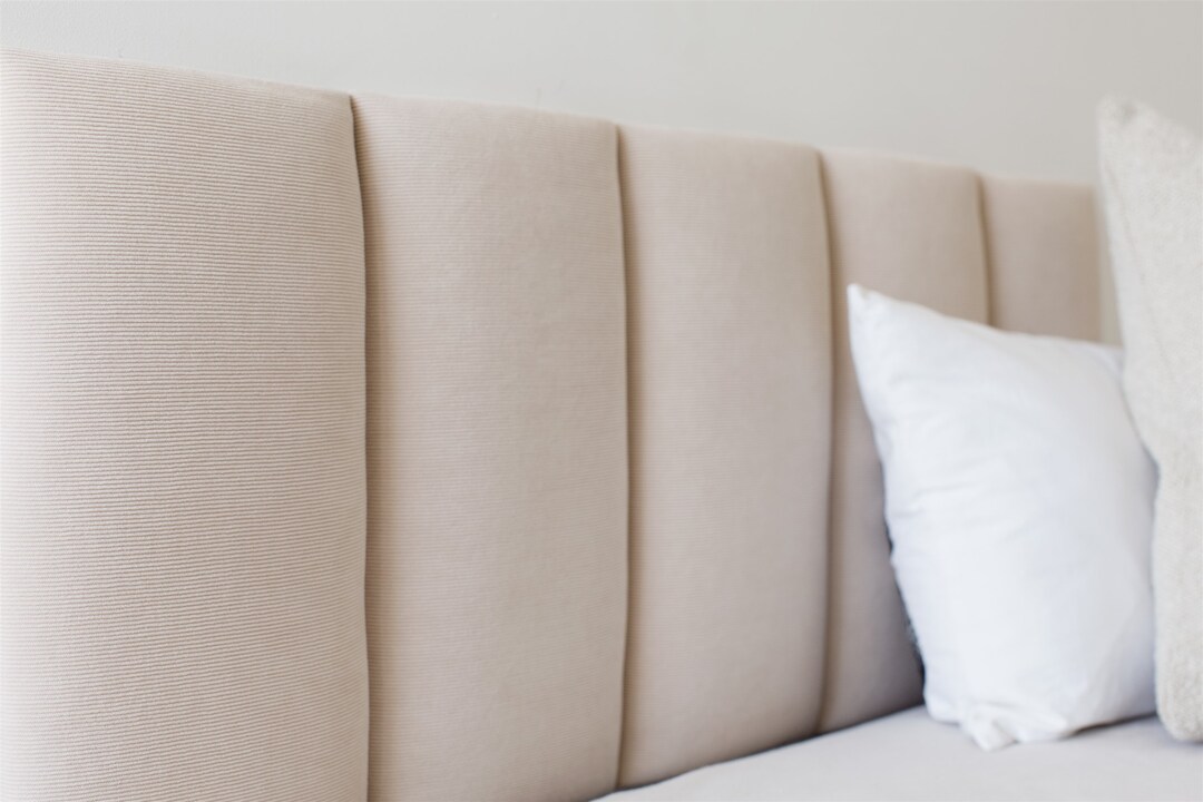 Corduroy Headboard Tiles, Oblong Upholstered Wall Panels, Single Full