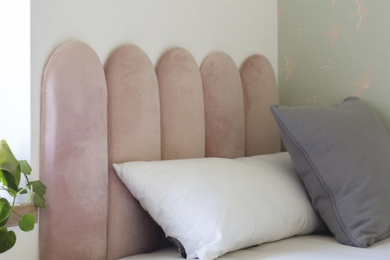 Velvet arched headboard deals