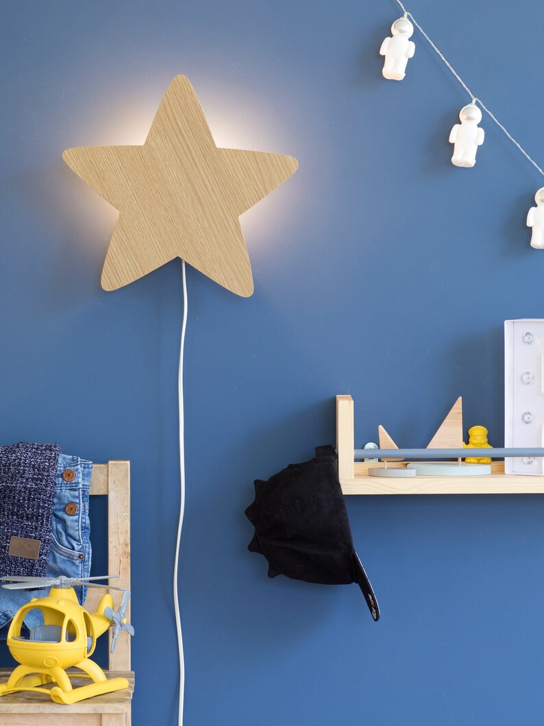 Star Night Light Nursery Wall Lamp Nursery Night Lamp Wall Etsy