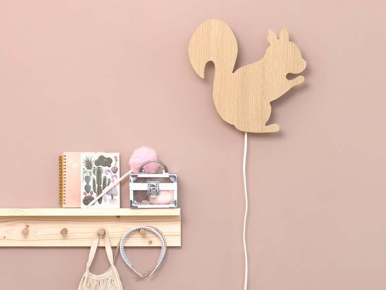 Squirrel Night Light Baby Nursery Night Light Woodland Night Etsy