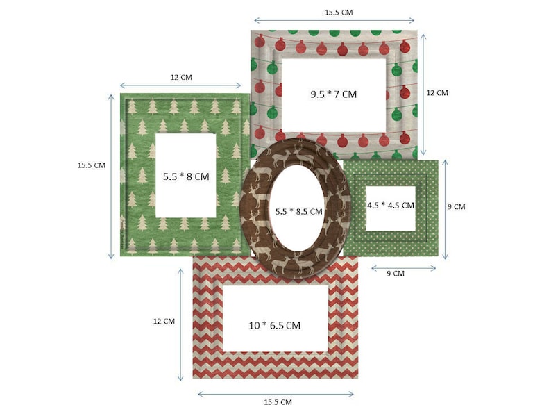 Xmas Red & Green Photo Frame Family Photo Etsy