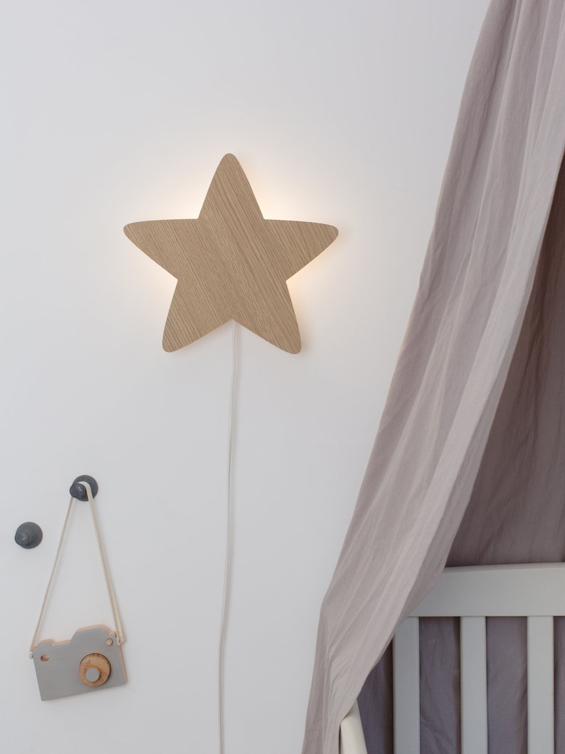 Star Night Light Nursery Wall Lamp Nursery Night Lamp Wall Etsy