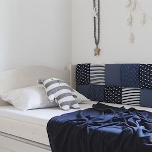 Self Adhesive Headboard Wall Tiles, Upholstered Fabric Wall Panels, Over the Bed Decor for Single / Full / Queen Bed ,Teen Kids Room Decor