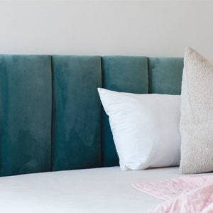 Velvet Headboard, Wall Hanging Headboard Cushioned Tiles, Fabric Wall Decor, Montessori Room Panels Decor, Houswarming and Redecorating Gift