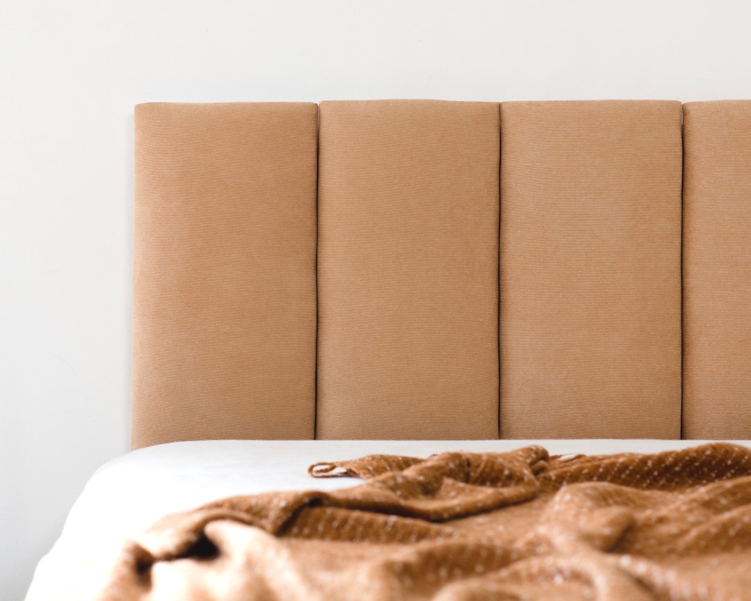 Corduroy Headboard, Bed Wall Panels, Fabric Bed Decor, Upholstered Tiles, King Headboard, Queen
