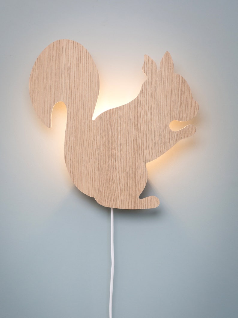 Squirrel Night Light Baby Nursery Night Light Woodland Night Etsy