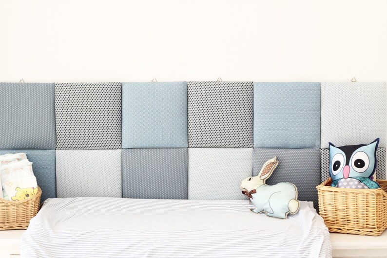 Pink Wall Mount Headboard Fabric Full Headboard Modern Etsy