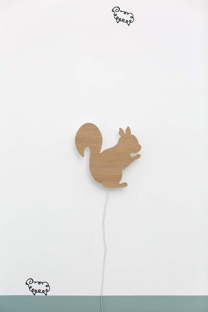 Squirrel Night Light Baby Nursery Night Light Woodland Night Etsy