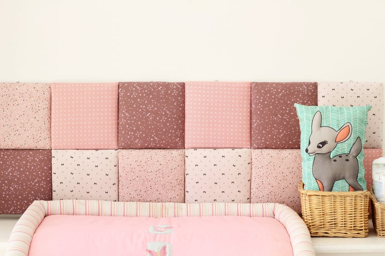 Pink Wall Mount Headboard Fabric Full Headboard Modern Etsy