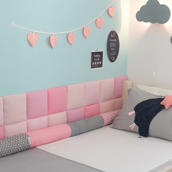 Unique Custom Bed Headboard, Full Size Headboard Pillow, Single Twin XL Wall Tiles, Kids Room Decor, Montessori Furniture, Hanging Cushion