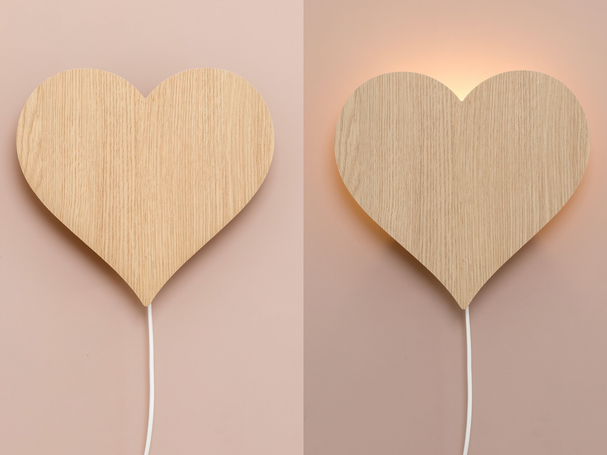 Wooden Heart Night Light Heart Shaped Led Light Childrens Etsy UK