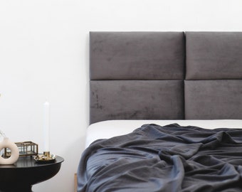 Headboard, Velvet Bed Accent Wall Panels, Upholstered Headboard, Custom Color Padded Board, Headboard Queen, Headboard King, Headboard Full