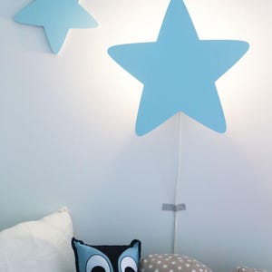 Blue Star Night Light, Star Wall Lamp, Star Wall Light, Baby Nursery Lamp, Kids Wall Lamp, Children Night Light, Christmas Gifts