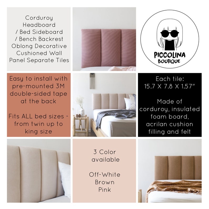 Corduroy Fabric Headboard Boho Headboard Twin Full Queen Etsy