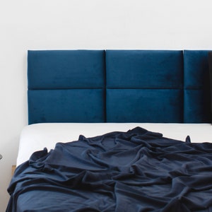 Velvet Headboard, Headboard for Queen King Full Twin Single Bed, Area Defining Wall Padding Boards,  Upholstered Wall Mounted Tiles Panels