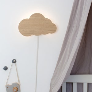 Nursery Light, Cloud Light, Night Light, Wall Light, Wood Lamp, Modern Nursery Decor, Led Lighting, Children Light, Minimalist Light image 10