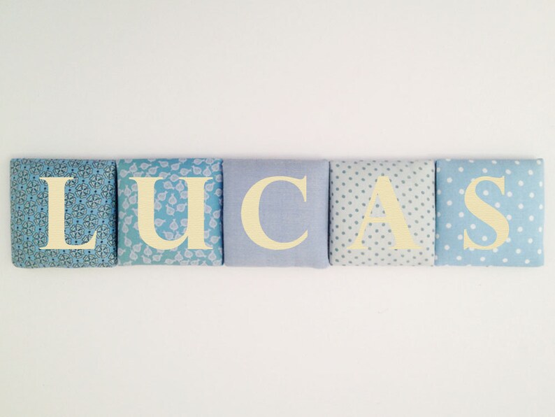 Blue Fabric Wall Letters Nursery Letters Personalized Etsy