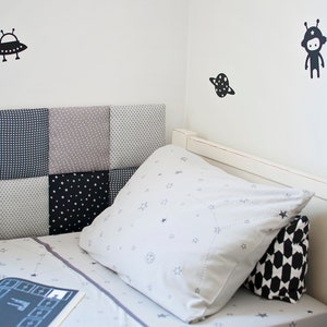 Nursery Tiles Decor, Decorative Soft Wall Pillows, Self Adhesive Headboard, Kids Bedding, Fabric Headboard, DIY Kid Room Decor, Toddler Room image 2