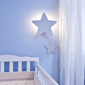 Star Night Light, Nursery Wall Lamp, Nursery Night Lamp, Wall Night Light, Kids Wall Light, Kinderzimmer, Childrens Lamps, Christmas Gifts