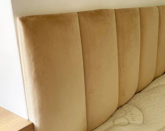 Wall Mounted Headboard, Velvet Wall Panels, Soft Headboard Tiles, Wall Cusions Pillows, Modern Bedroom Decor, Upholstered Fabric Wall Decor