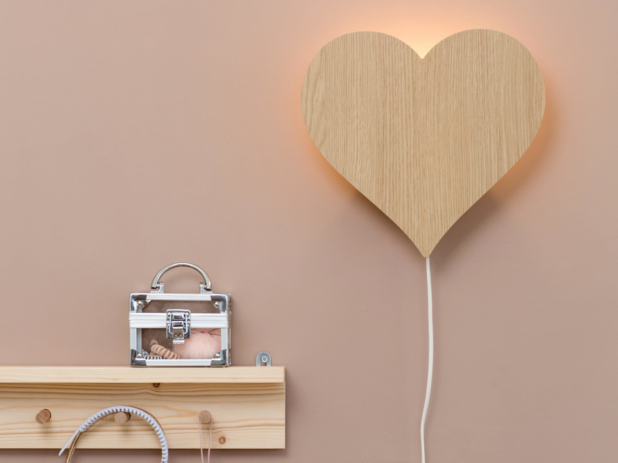 Wooden Heart Night Light Heart Shaped Led Light Childrens Etsy