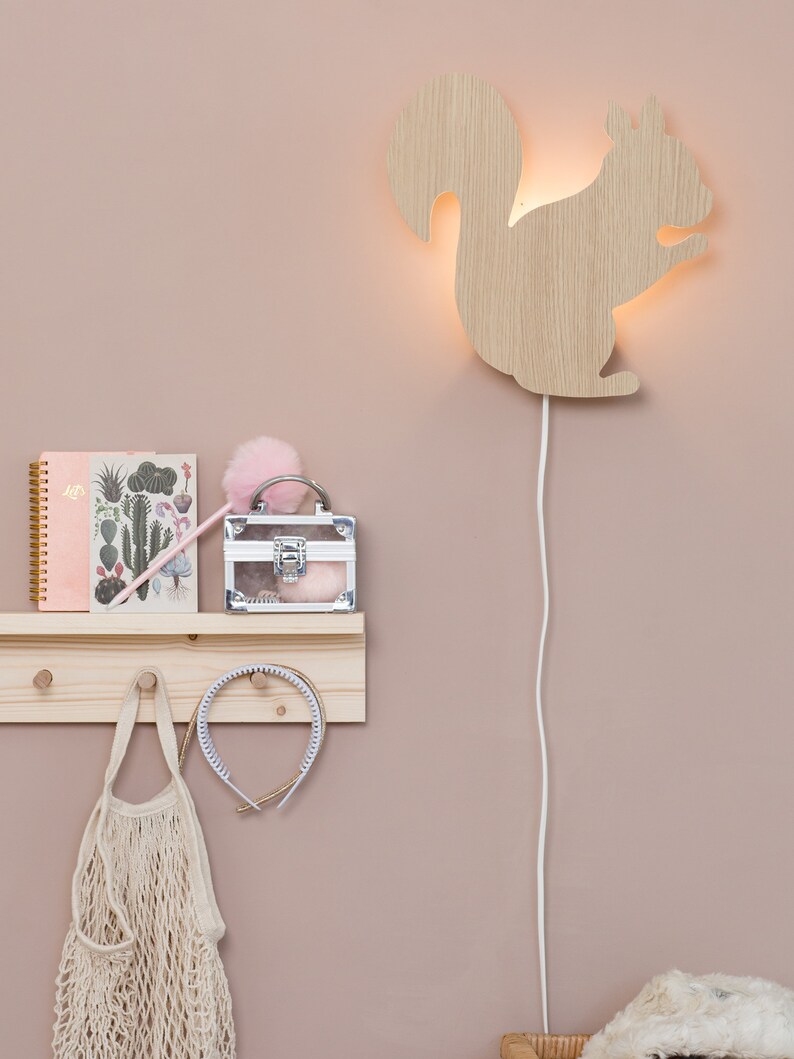 Squirrel Night Light Baby Nursery Night Light Woodland Night Etsy