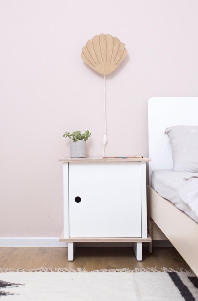 Wall Night Light Nursery Light Seashell Wall Decor Wooden Etsy