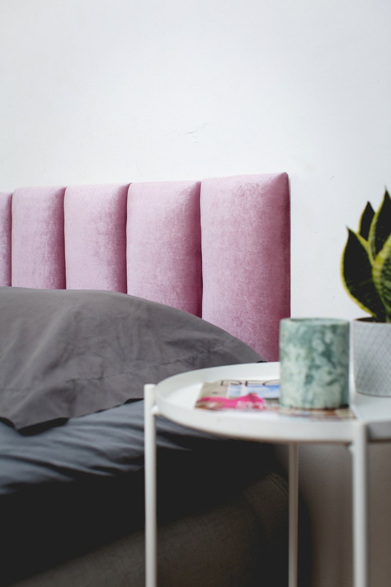 Purple VELVET Fabric Headboard Cushion Queen Headboard Full Etsy