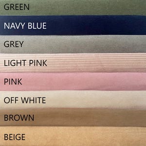 Swatch - Muster Cordstoff für die Wandtafel - Sie können die Stofffarben auswählen und in den Abschnitt Personalisierung mit 5 Farben schreiben